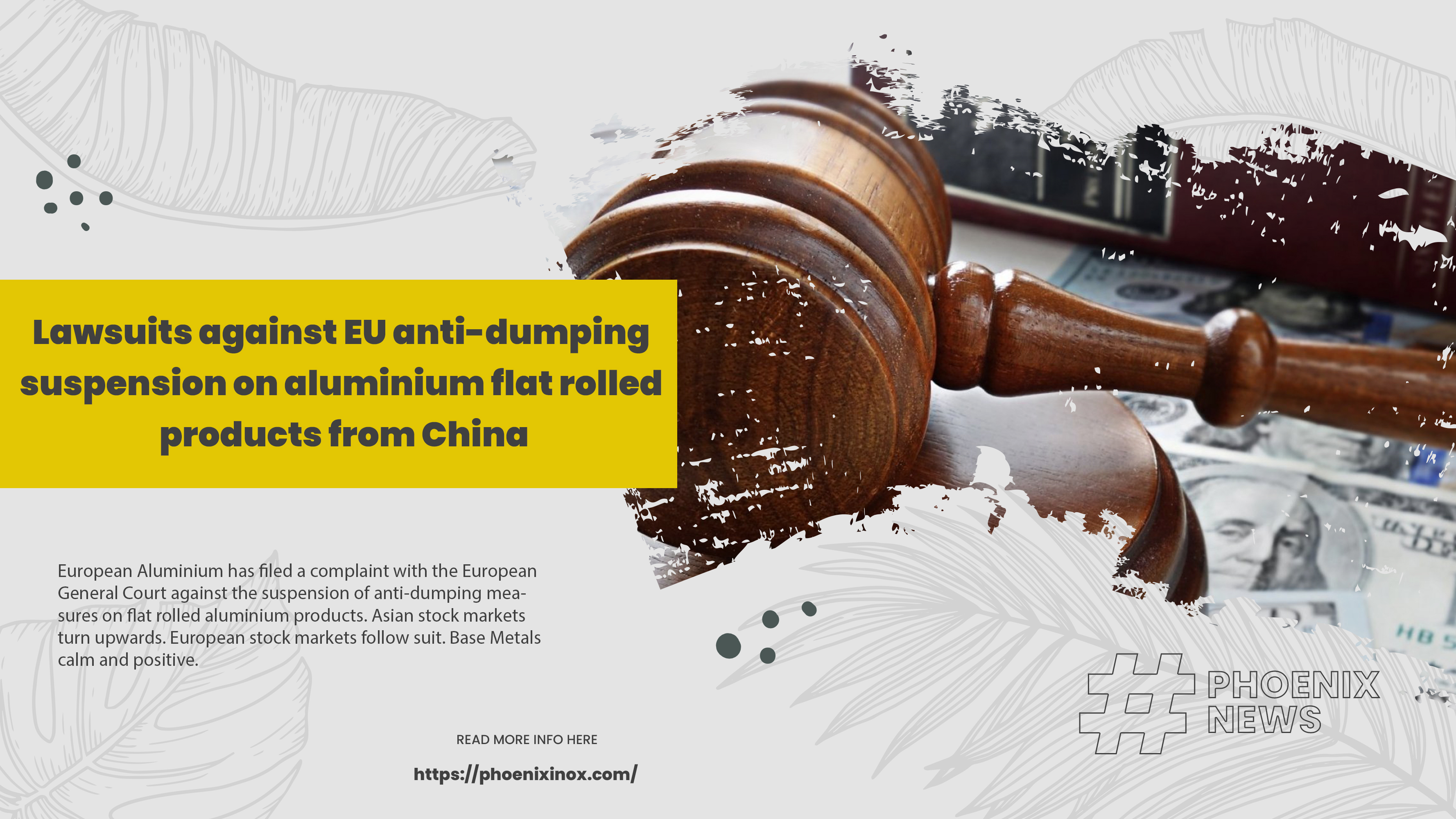 LAWSUITS AGAINST EU ANTI-DUMPING SUSPENSION ON ALUMINIUM FLAT ROLLED PRODUCTS FROM CHINA
